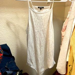 Ambiance plus size one piece light grey tank top (3X)